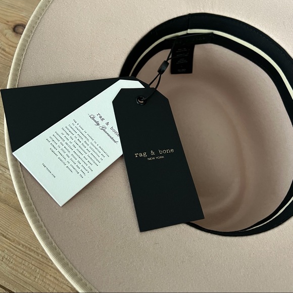 Rag & Bone Zoe Wool Fedora Hat Ribbon Trim Size Large NWT - Picture 5 of 6